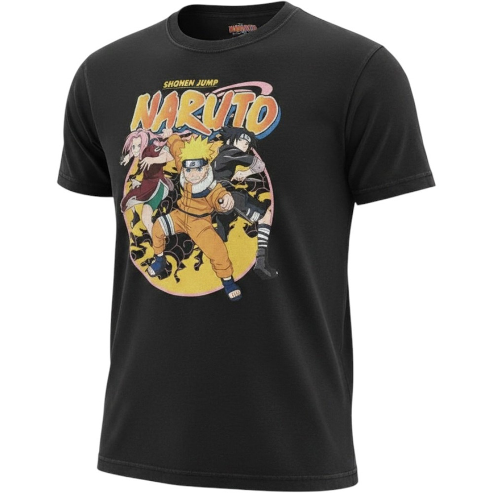 Naruto Shippuden Vintage Y2K Graphic T Shirt Mens Tee Uzumaki Sasuke Anime